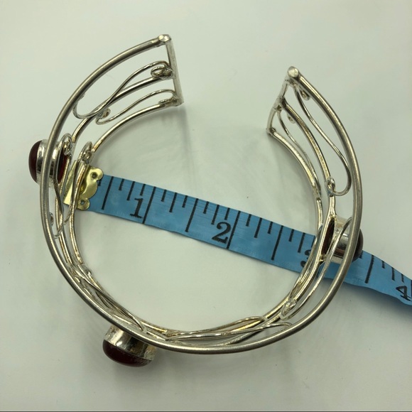 Gorgeous Cuff Bracelet Garnet Gemstone New - Picture 4 of 4